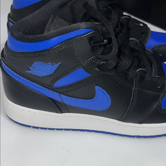 Nike Air Jordan 1 Mid - Black/Royal Blue 6.5Y - Picture 6 of 14